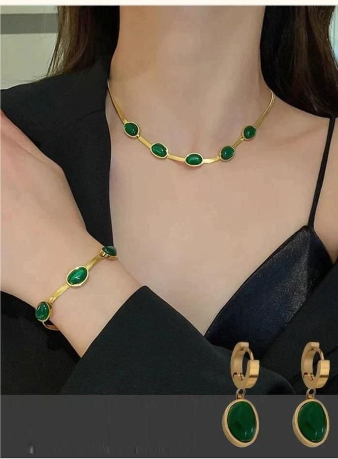 Premium Crystal Pendant Necklace, Bracelet and Earings