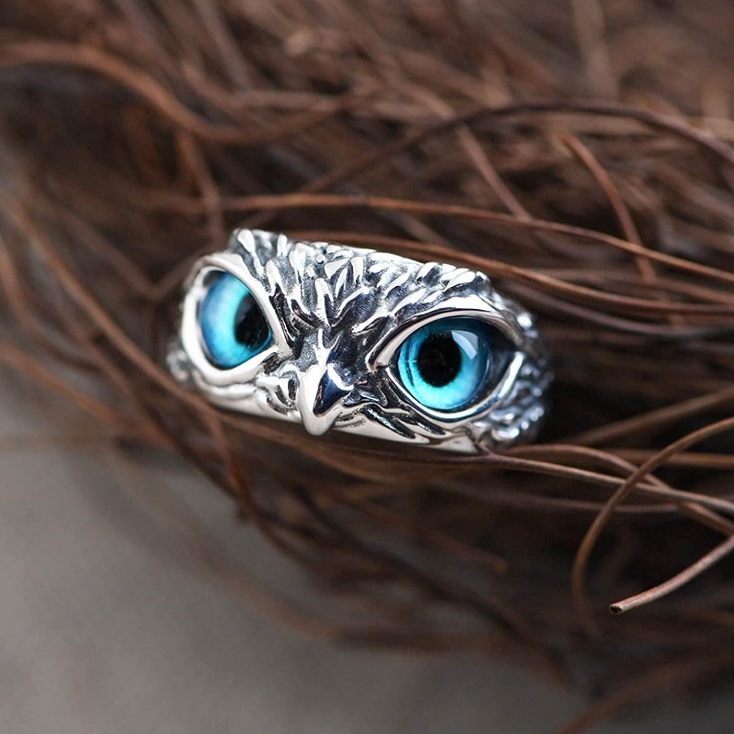 Stunning Silver Plated Owl Ring